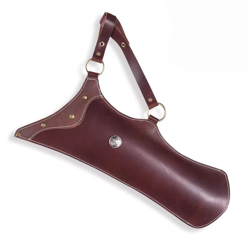 Traditional Recurve Bow Arrow Quiver Brown Crazy Horse Leather Hunting