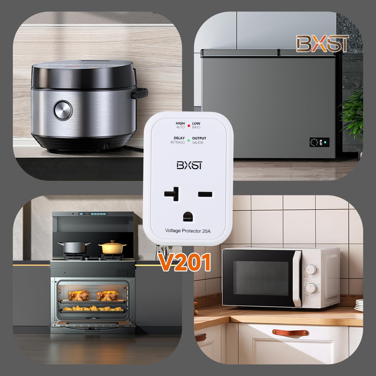 220V Surge Protector Electronic Voltage Protector for Home Appliance Surge Pr...
