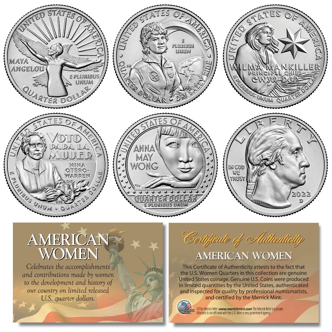 2022 American Women Quarters 5-Coin Genuine US Mint Set in Capsules (D-Mint)