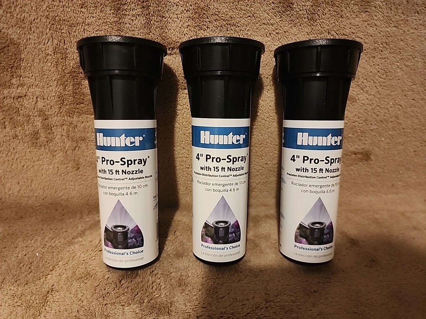 Lot of 3: Hunter 4" Pro-Spray Lawn Sprinkler with 15 ft 0-360 deg Nozzle RT-070