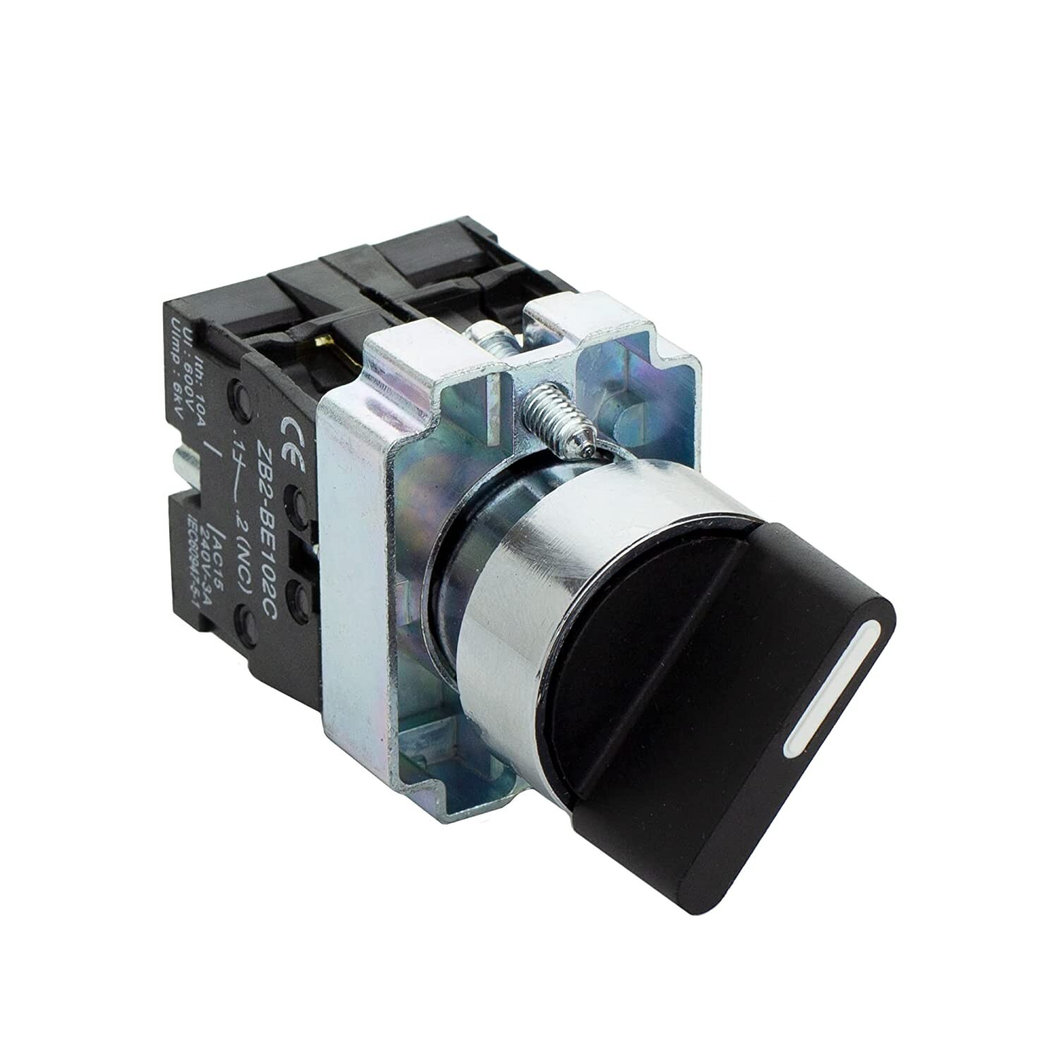 Rotary Switch 2-Position Maintained NO NC 22mm 220V 10A (1 Pack)