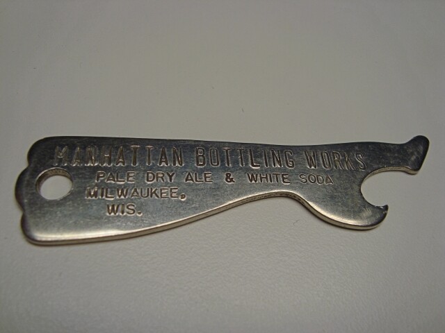Circa 1920s Manhattan Bottling Works Opener, Milwaukee, Wisconsin