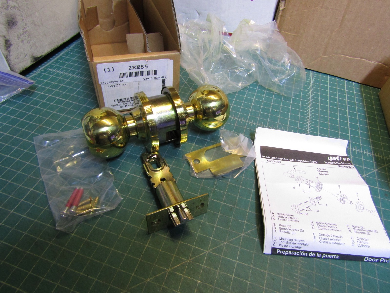 1 – Falcon Y301D HAN 605 Bright Brass Privacy Lock Bed / Bath. NEW in Box