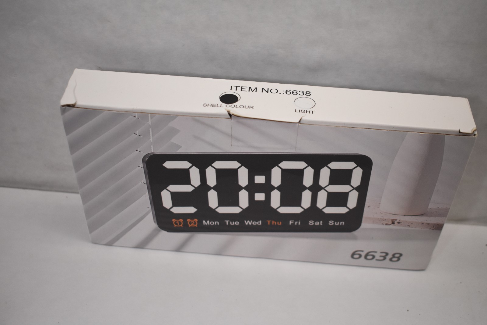Multi-Function Large Digital Alarm Clock w Temperature Day Calendar Display