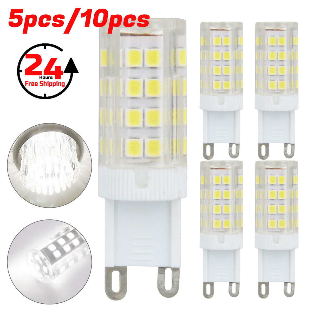 5/10x G9 LED Corn Bulb Lamp 6000K 2835 51-SMD Daylight Home Decor Light 110-220V