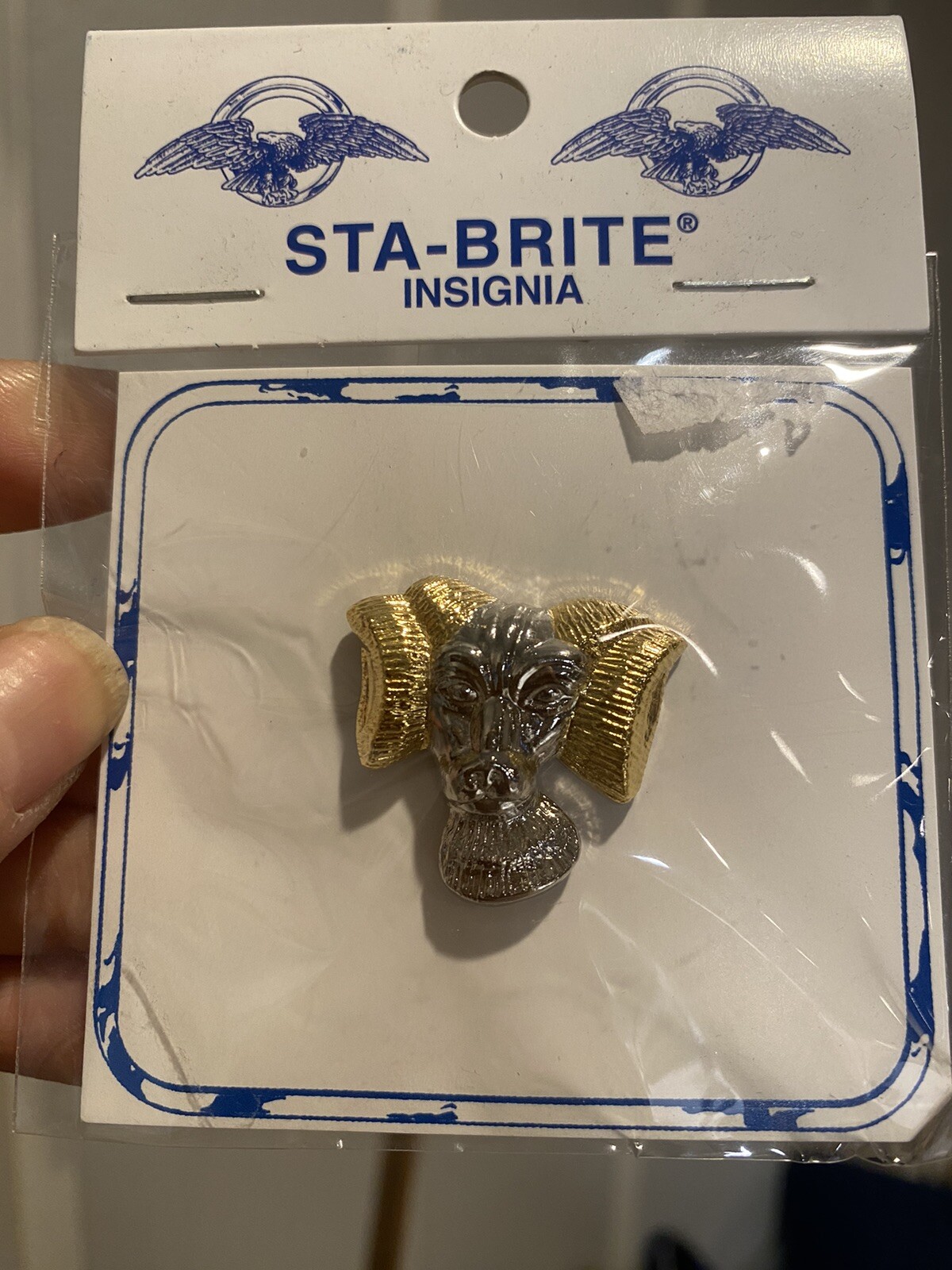 US ARMY RAM'S HEAD CREST-NORWICH MOUNTAIN WARFARE SCHOOL GRADUATE-Sta Brite