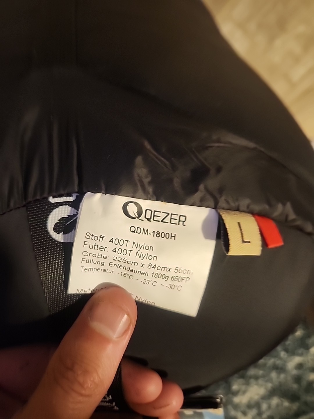 New QEZER Winter Down Sleeping Bag 650FP -30℃ (QDM-1800H) Fast Free Ship