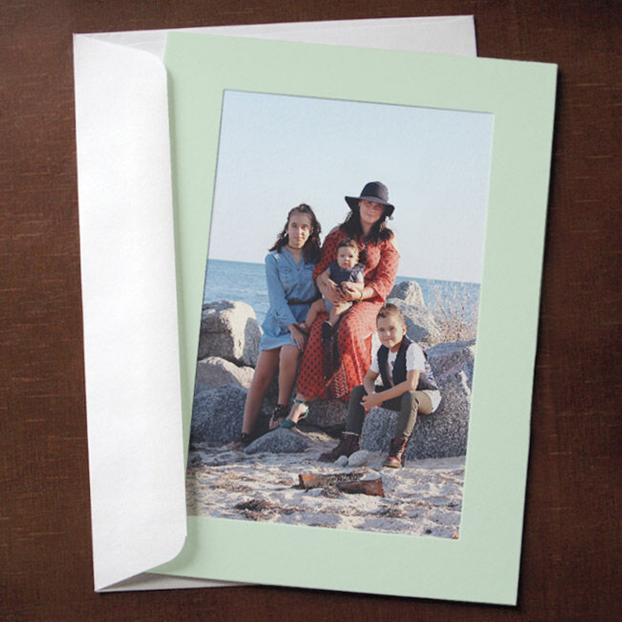 Simplicity Photo Insert Greeting Cards Mint Green 10 Pack