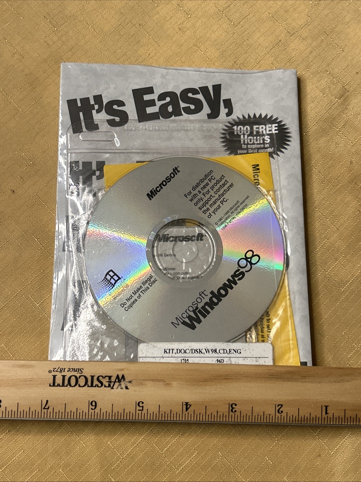 Microsoft Windows 98 Getting Started OEM Manual Certificate Product Key-Sealed-