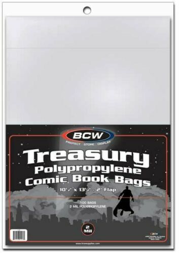 500 BCW Archival 2-Mil Treasury Comic Book Poly Bags acid free sleeves