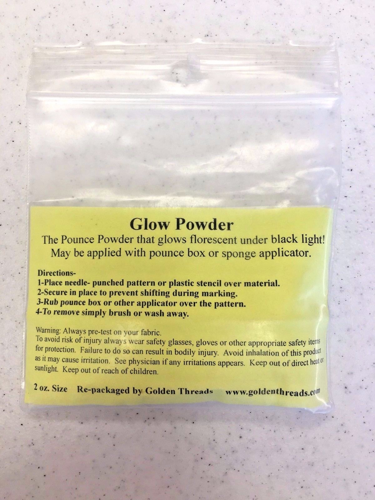 GOLDEN THREADS GLOW POWDER- 2 OZ.