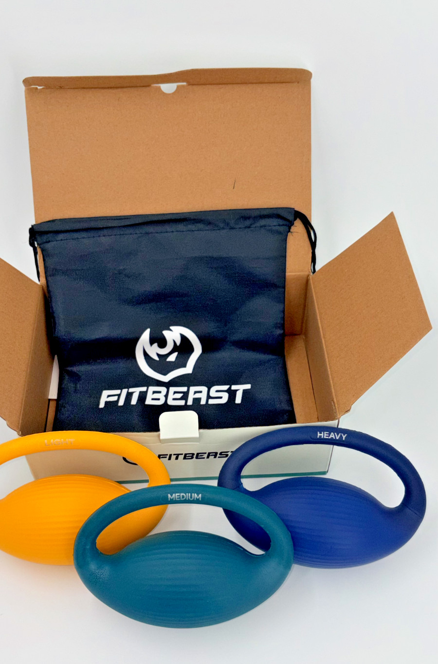 FitBeast Hand Exercise Ball Set–3 Pack Hand Squeeze Balls for Hand Therapy-NIB