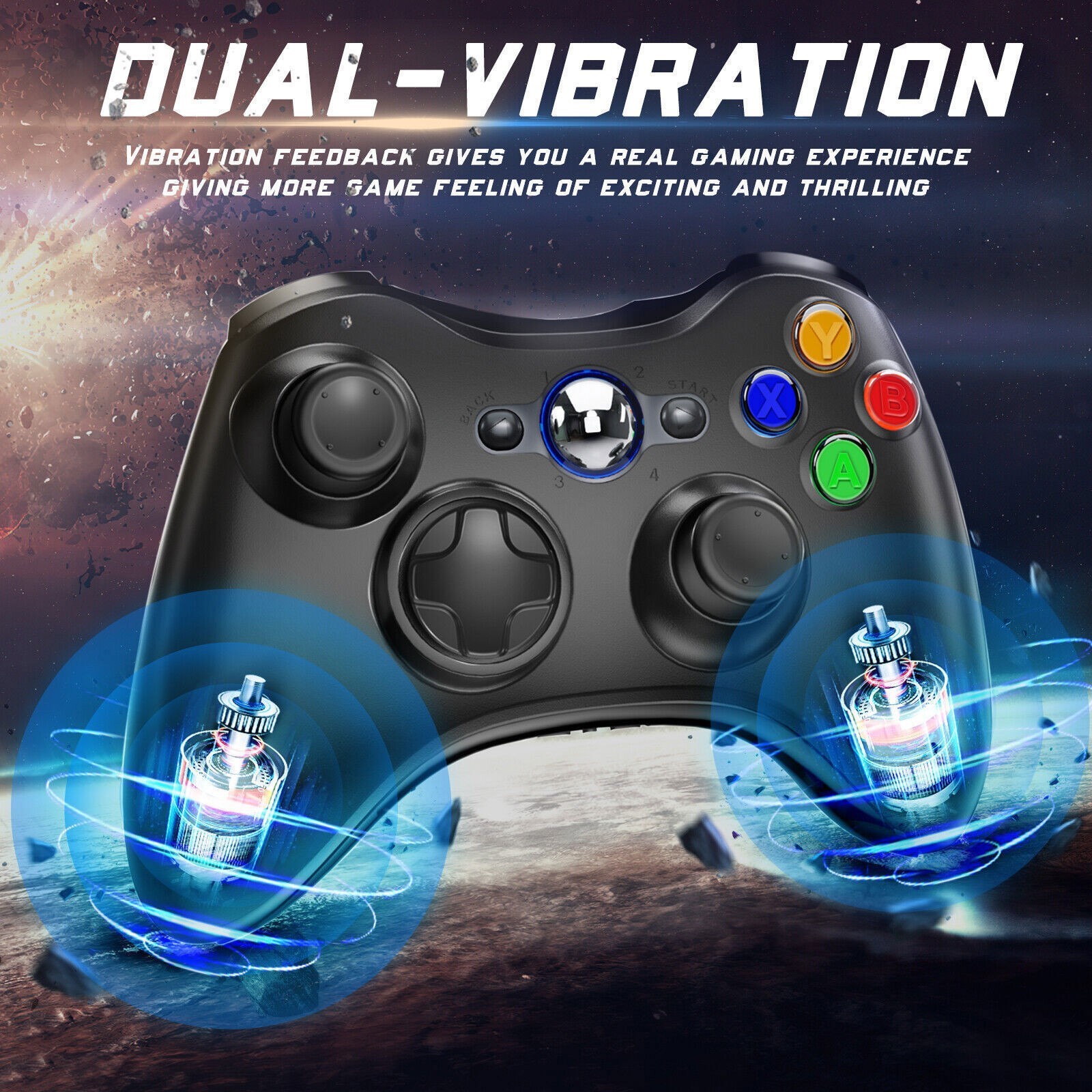 Wireless Controller For Microsoft Xbox 360 & 360 Slim Windows System PC Laptop