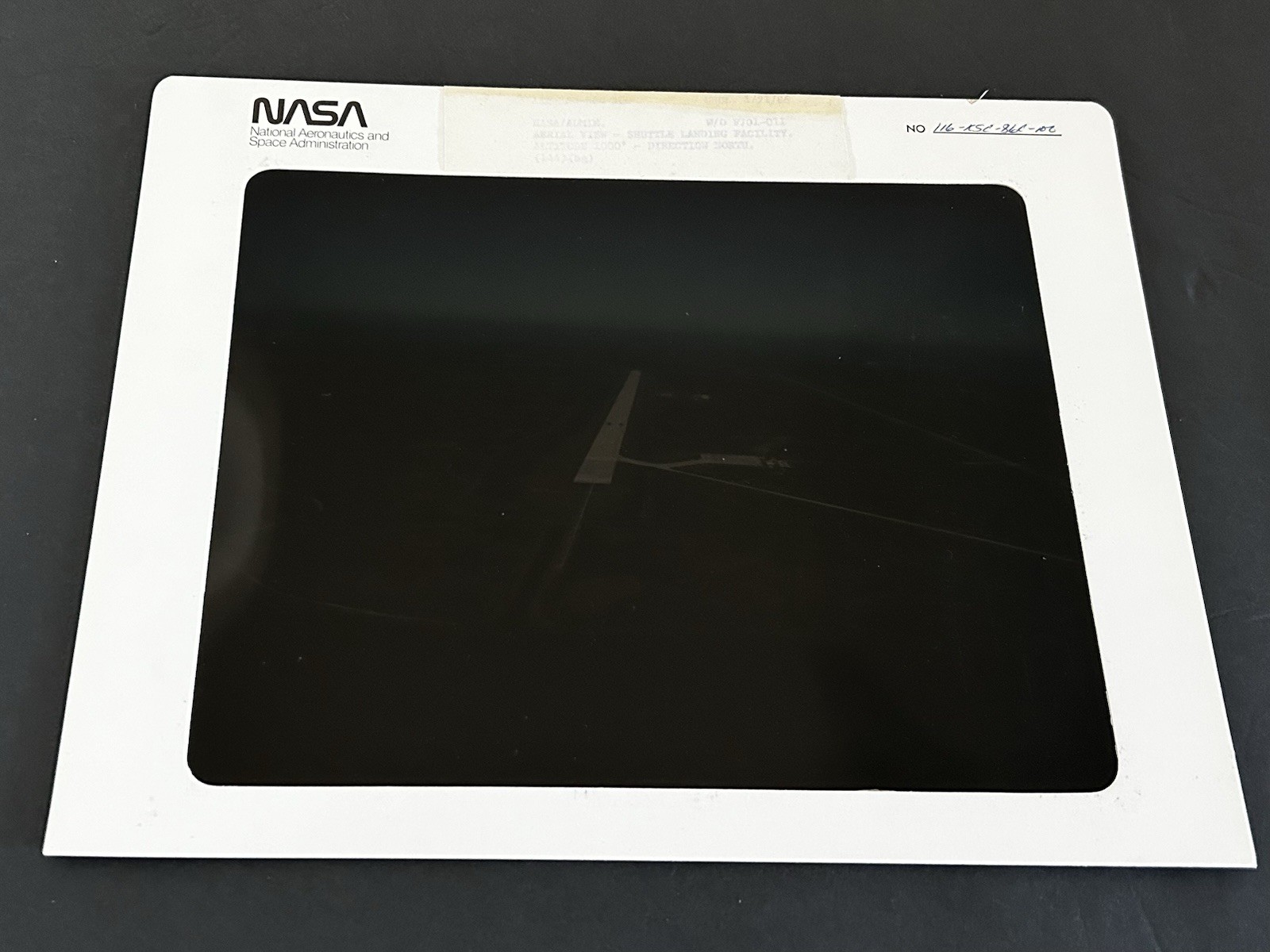 1986 NASA KSC Shuttle Aerial View Landing Facility Presentation Transparency