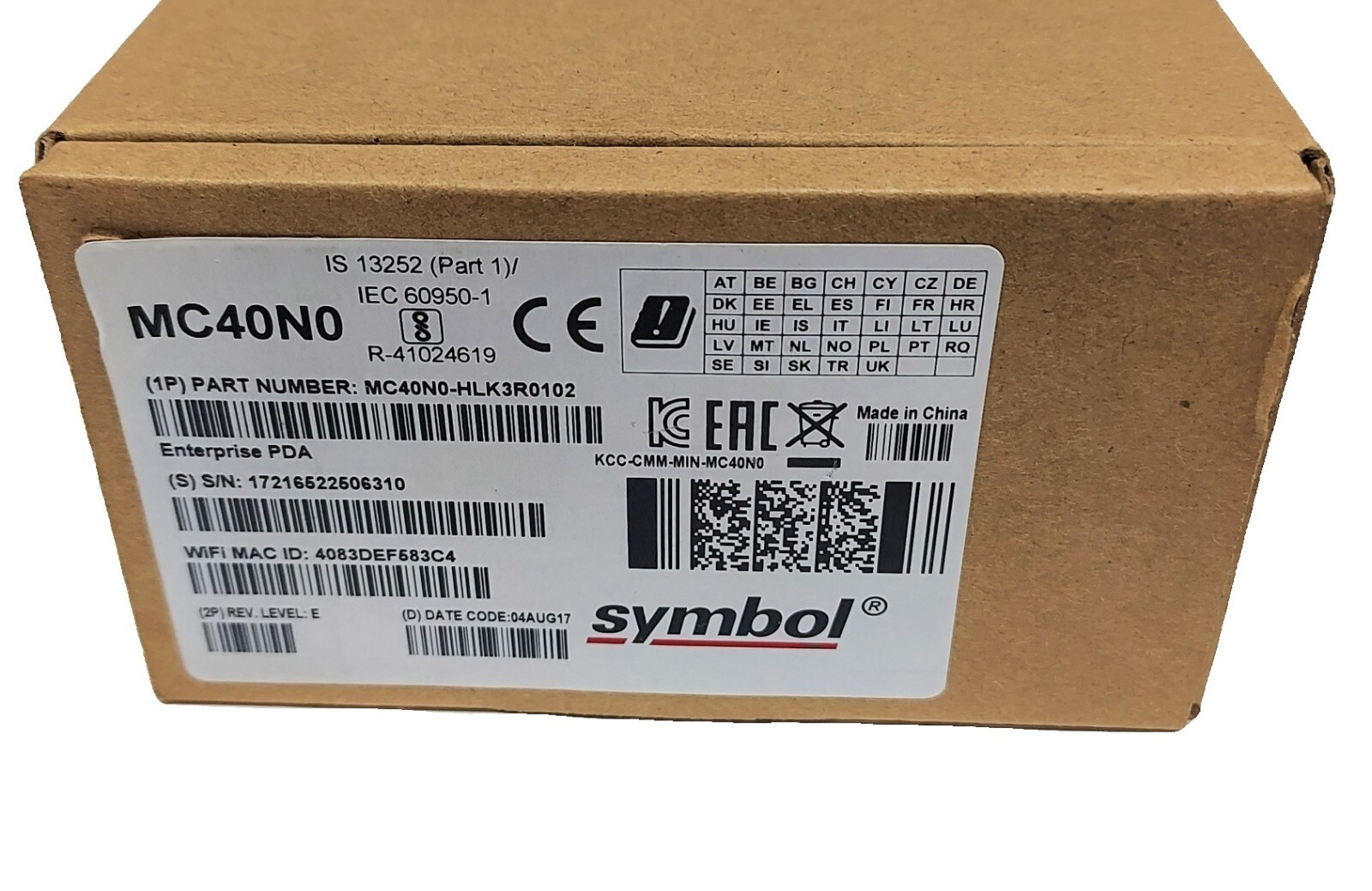Zebra MC40N0-HLK3R0102 General Use Mobile Computer + Battery