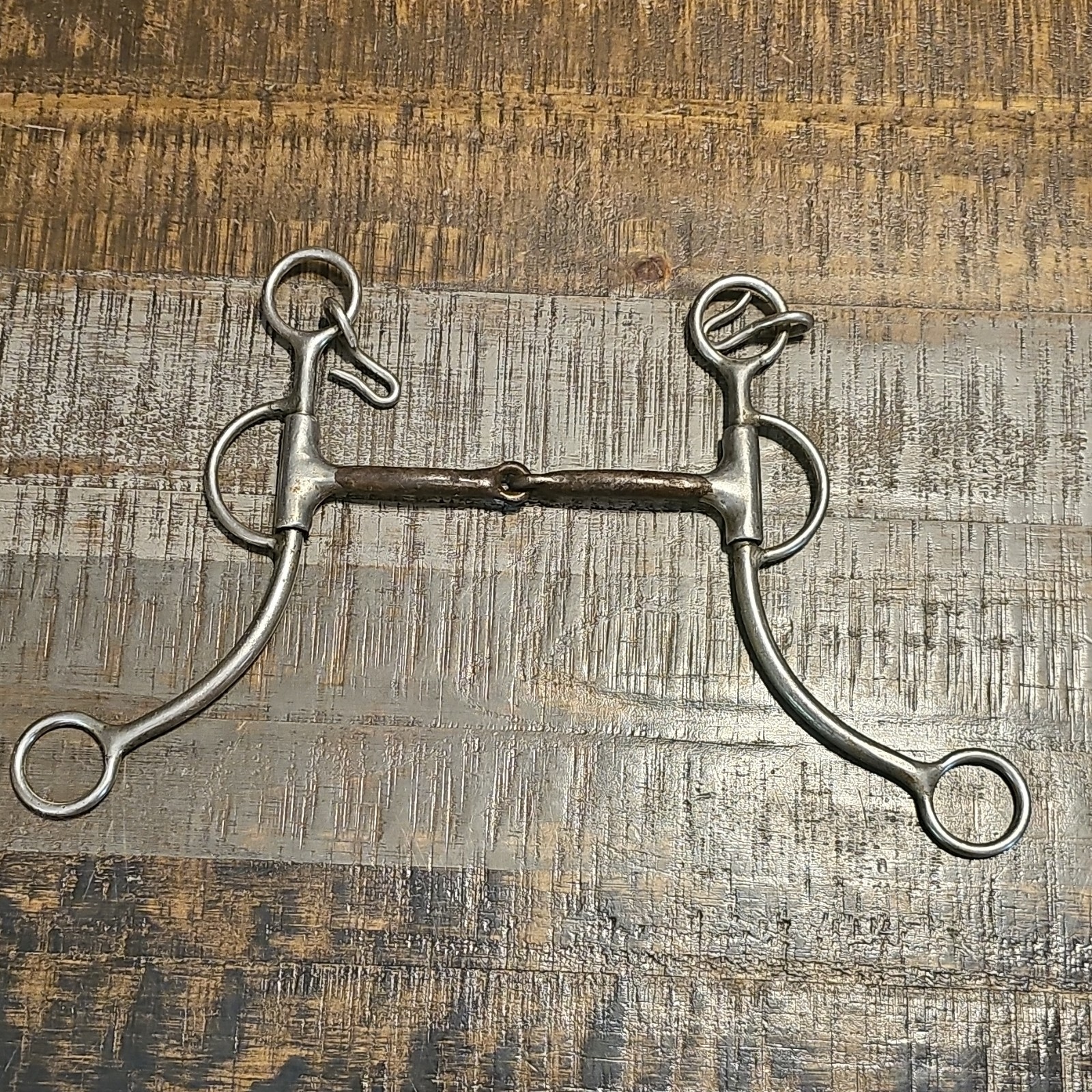 Trammell Snaffle Bit. 4 Inch Shanks 5 Inch Mouth. Sweet Water Mouth