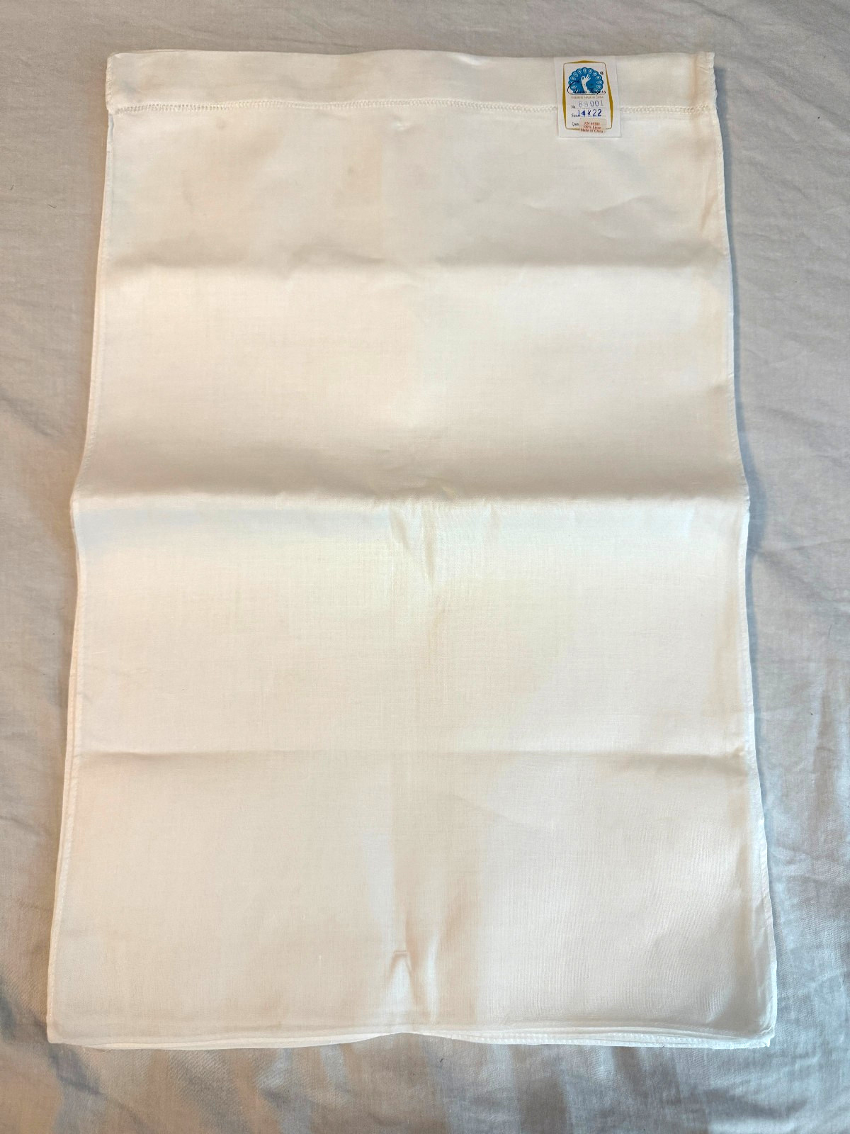 Lot of 12 NEW 100% Linen Towels 14x22” White Clever Fingers