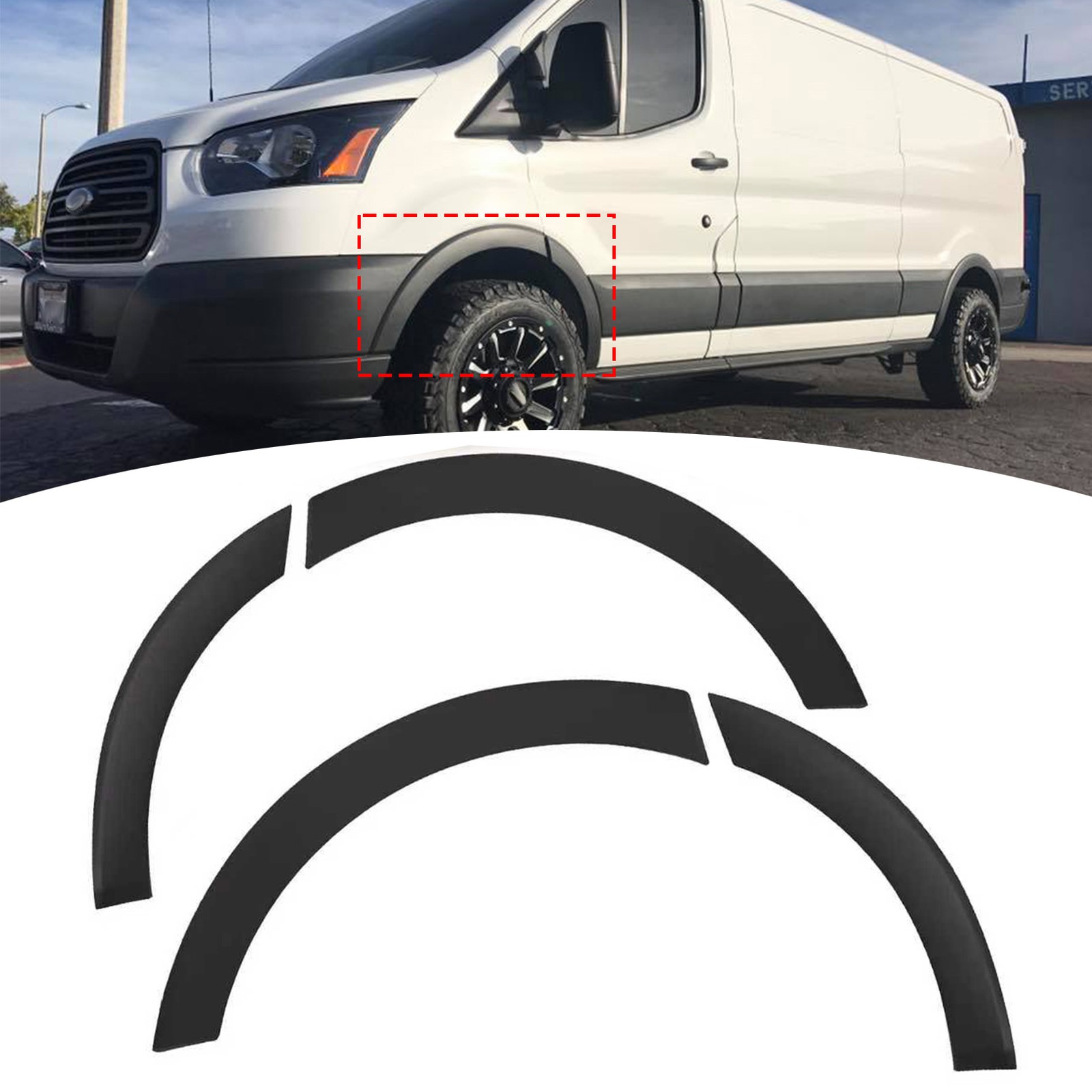 Front Left Right Fender Flare Molding Trim For Ford Transit 150 250 350 2015-24
