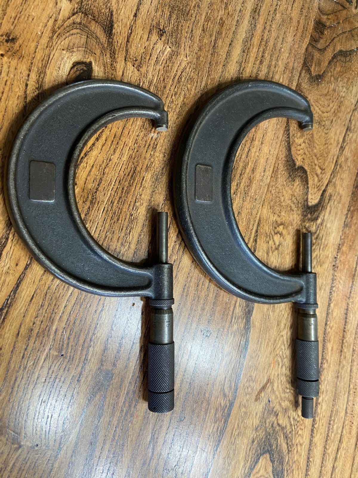 Lot of 2 Vintage Machinist Lufkin Micrometers 1943 (2-3") 1944 (3-4")
