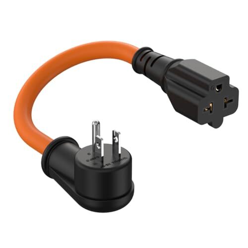 1FT 12AWG Right-Angle 15 Amp to 20 Amp Plug Adapter  Assorted Colors