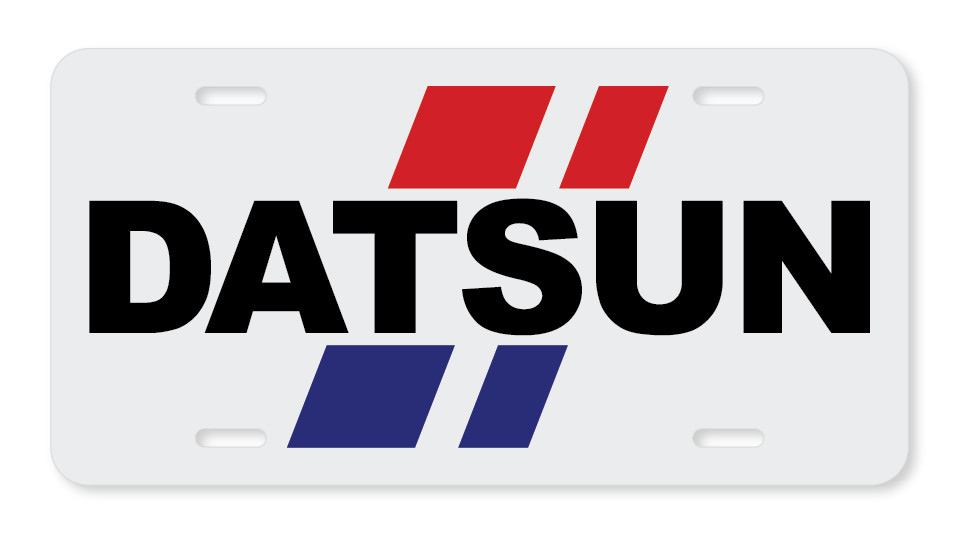Retro Vintage DATSUN Racing White Vanity Aluminum Metal License Plate Tag New