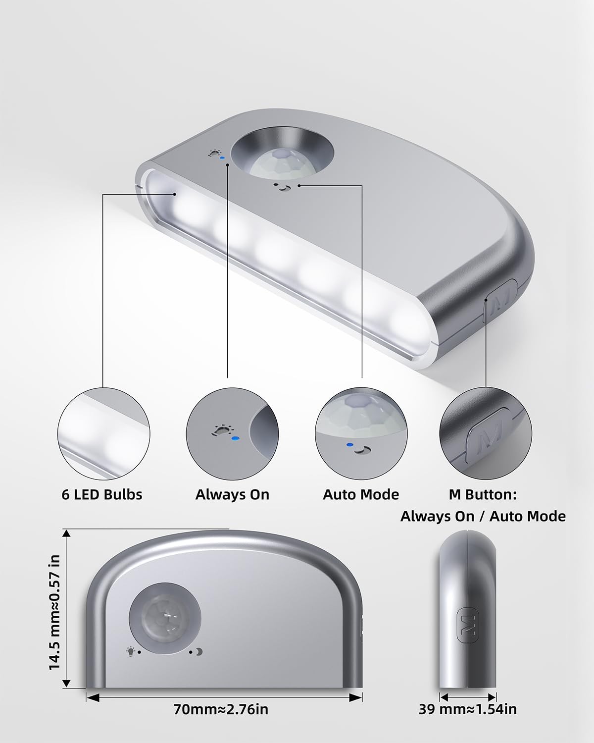 Keyhole Light, Battery Powered Motion Sensor Lights,Door Lock Light Magnetic ...