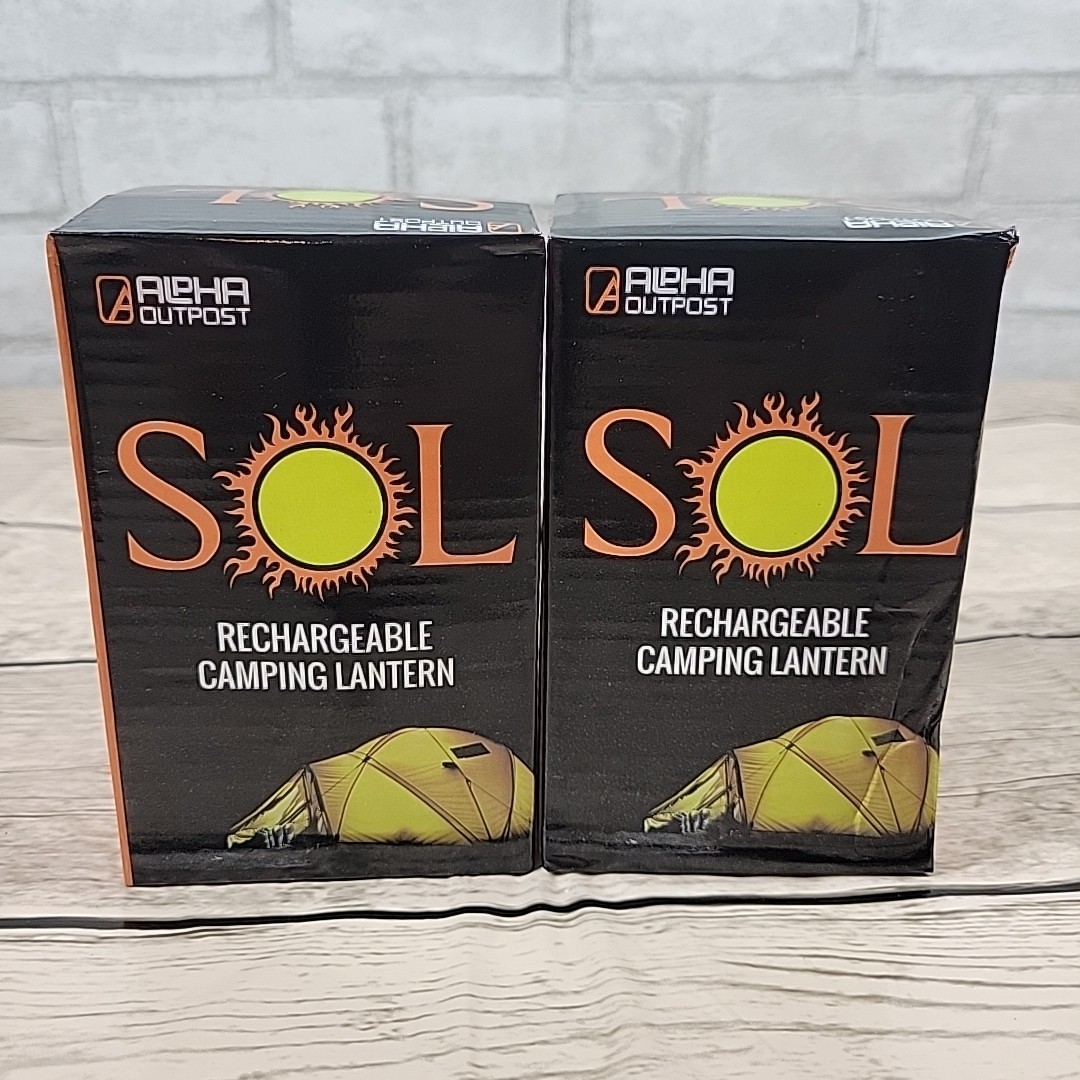 Alpha Outpost Sol Camping Lanterns Lot of 2 Solar recharger wired recharger USB