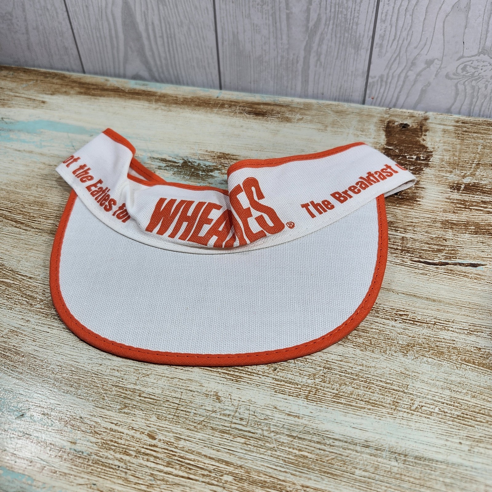 Vintage Wheaties Tennis Golf Sun Visor Hat Elastic Band Advertising 1980s