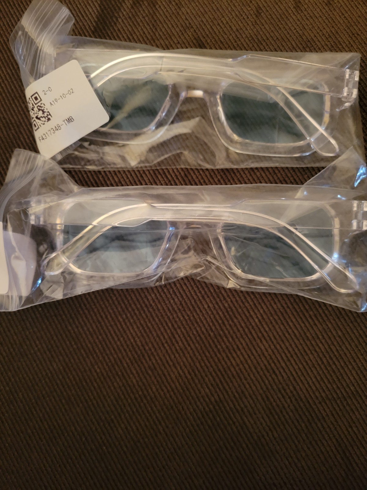 Assorted 3D TV Glasses - Black, Clear, Red- Individually Packaged (12 total)