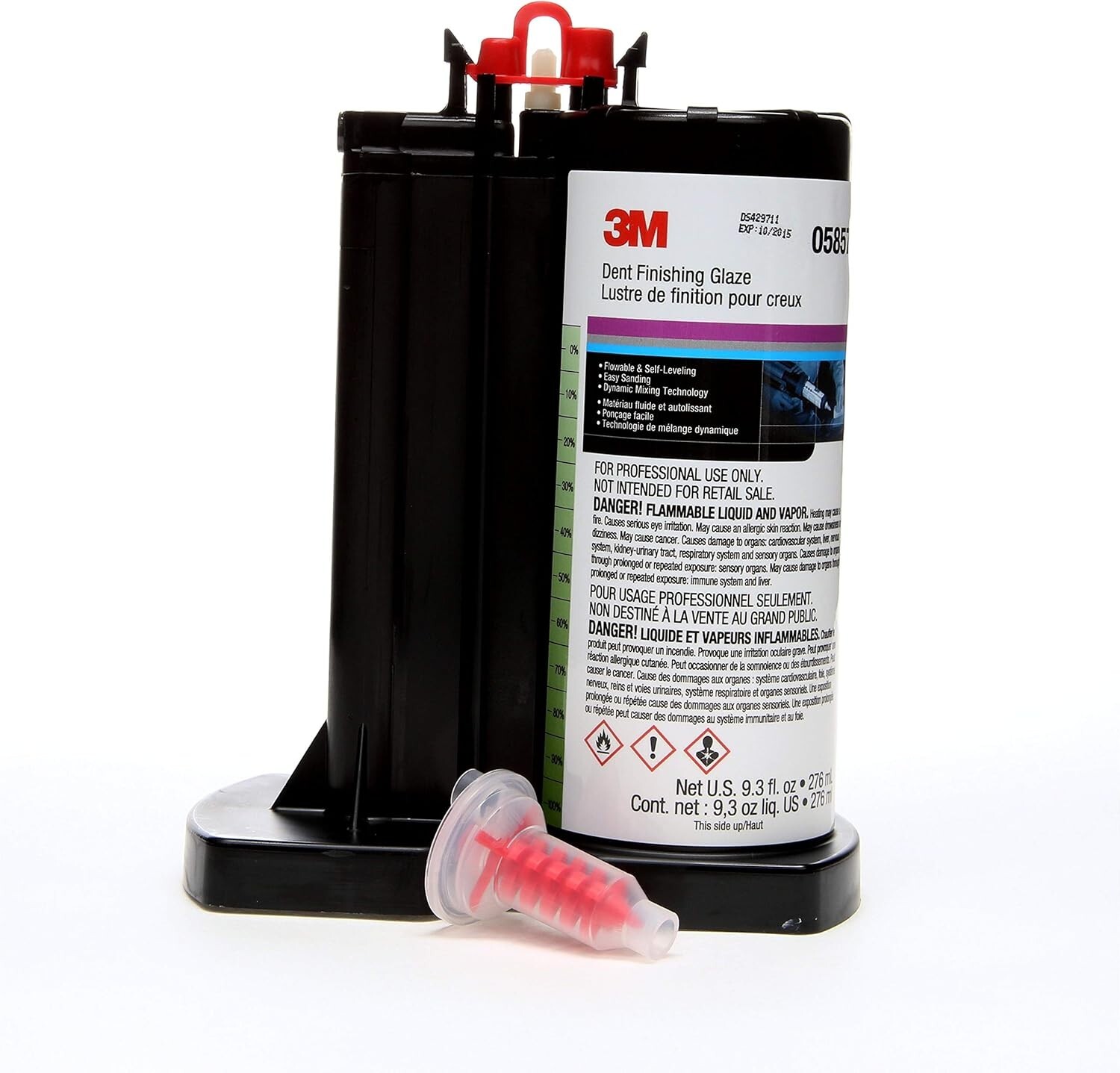 3M 05857 Dent Finishing Glaze Repair 276 Ml DMS Cartridge Two-part Glaze