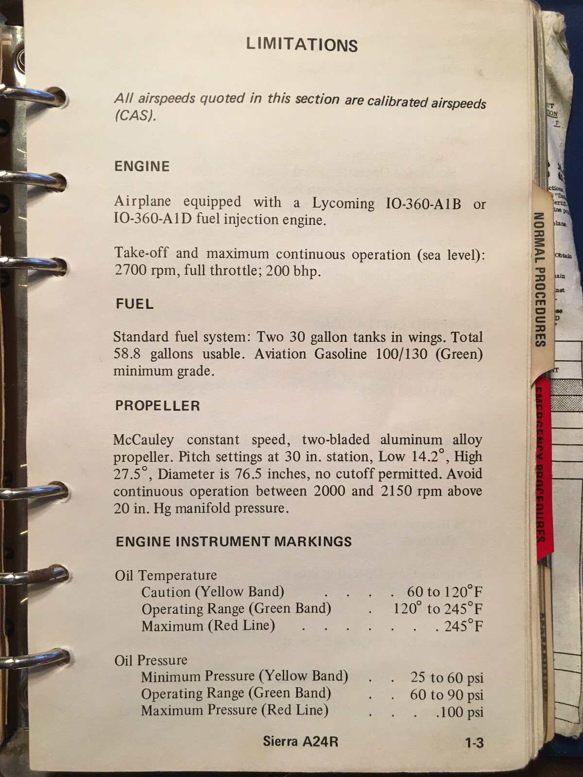 Beechcraft Sierra A24R Pilot's Operating Manual