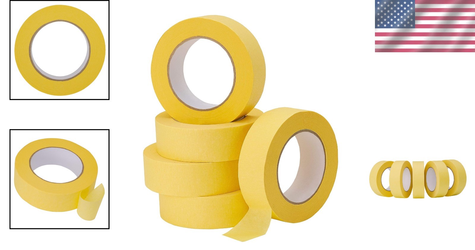 Automotive Paint Tape Set - 5 Rolls, 1.4-inch x 180ft