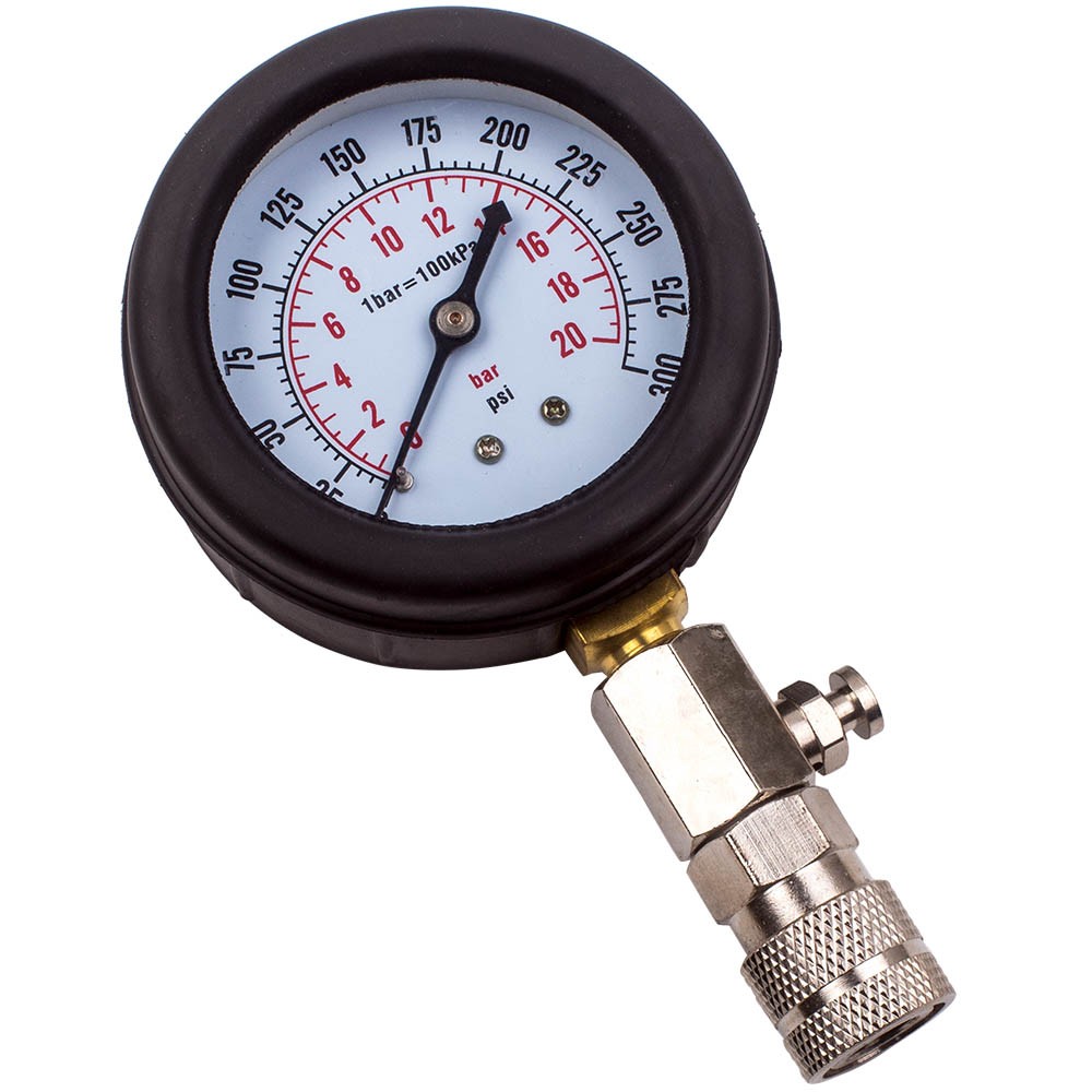 Engine Cylinder Compression Pressure Tester Pipes Test Tool Set Pressure Gauge