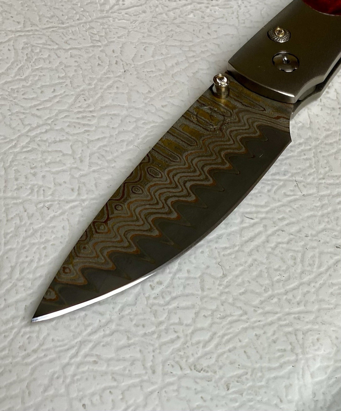 William Henry B12 Shock Knife -6/24/20 Spearpoint Copper Wave Damascus Blade NEW