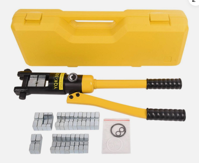 16 Mt Hydraulic Wire Terminal Crimper W/12 Dies Battery Cable Lug Crimping Tool