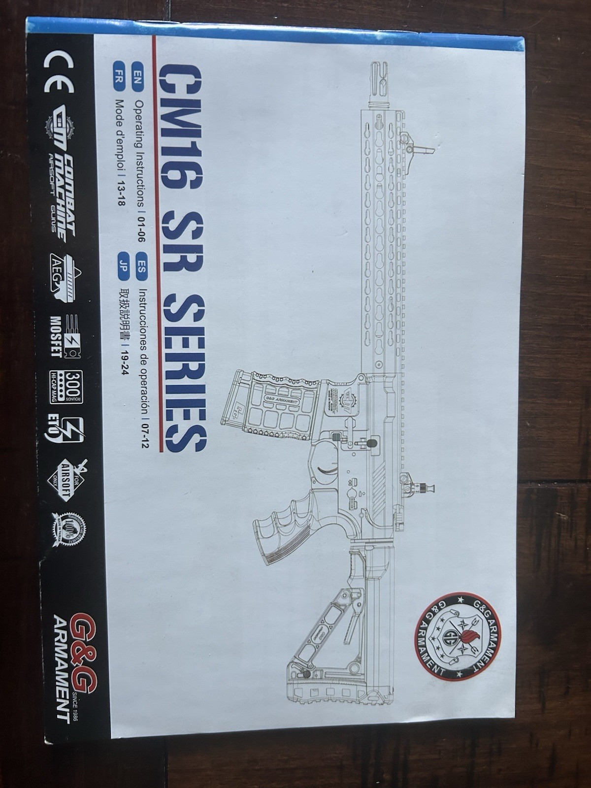 G&G Armament CM16 SR Series Electric Airsoft Rifle Tan Rail System
