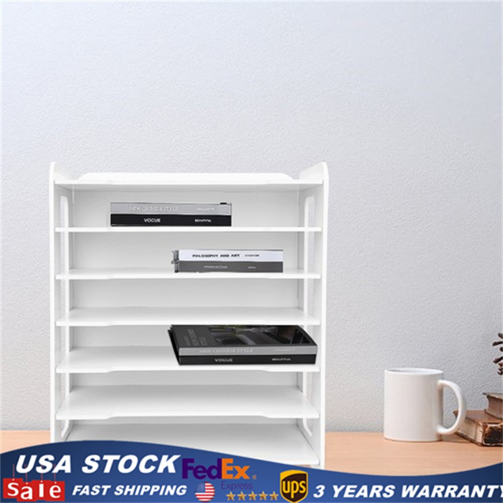 7 Tier Desktop Organizer Paper File Holder Document Storage Rack Office Home NEW