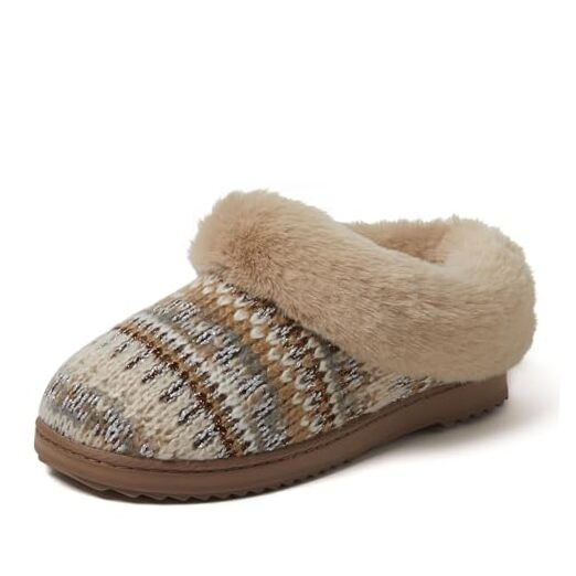 Women's Memory Foam Cozy Soft House Slippers Gifts for Women Hannah 7-8 Latte