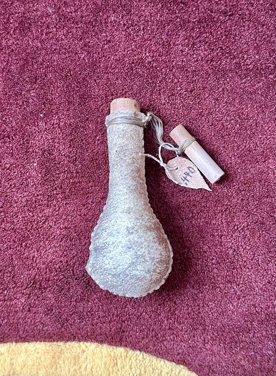 Boiled Hide Powder Flask - Handmade Deerskin Muzzleloading Accessory
