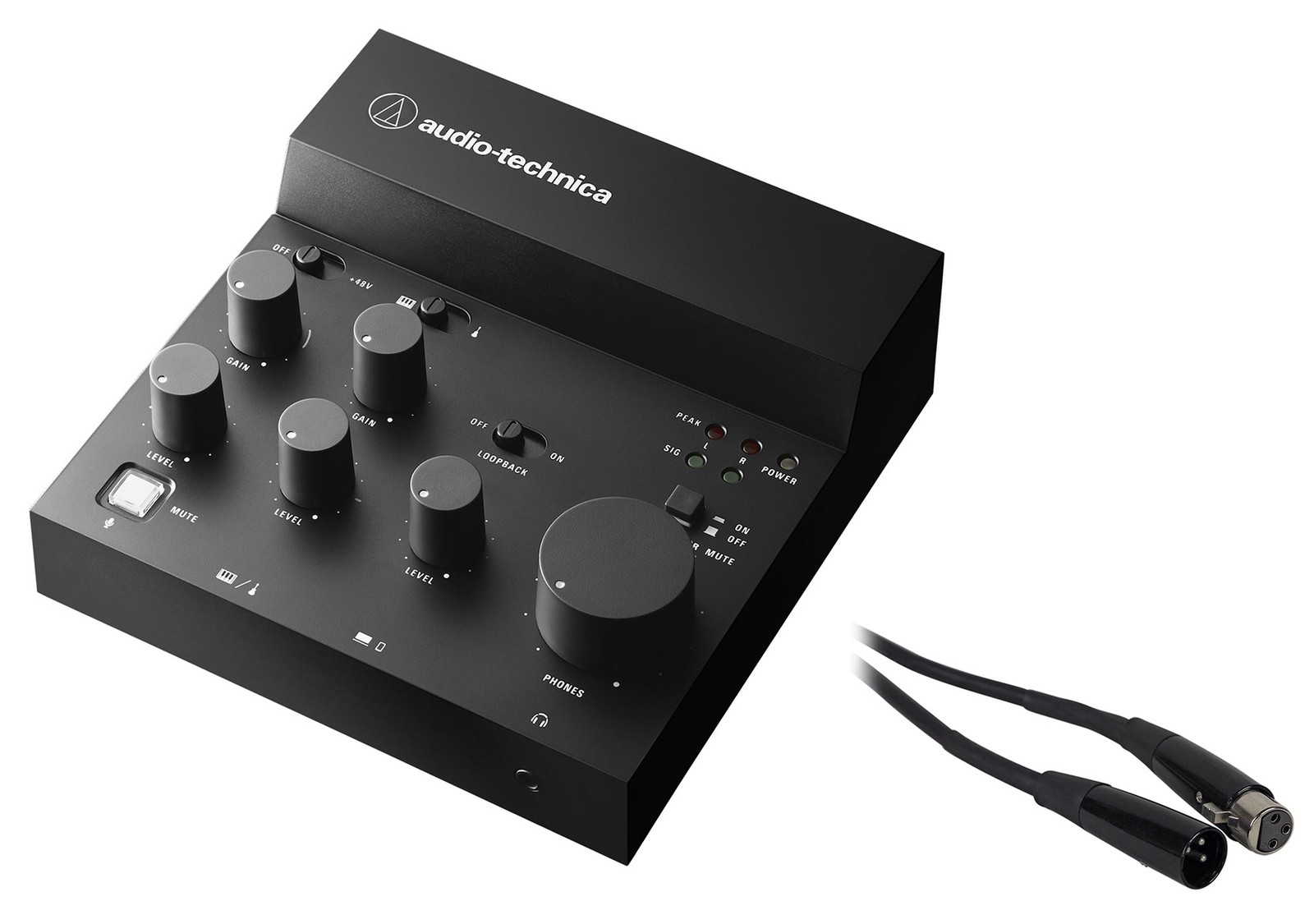 Audio Technica AT-UMX3 24-bit/192 kHz USB Live Streaming Audio Mixer+XLR Cable