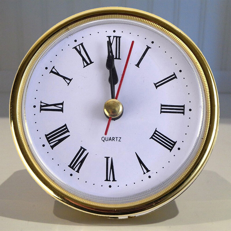 (65mm) Quartz Clock Fit-up/insert, Gold Trim, Roman Numeral Clocks Room ^υ  W6E1