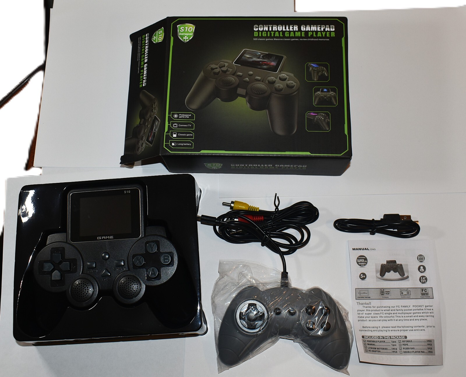 Controller Gamepad Digital Game Controller, Game Player with 520 Classic Games