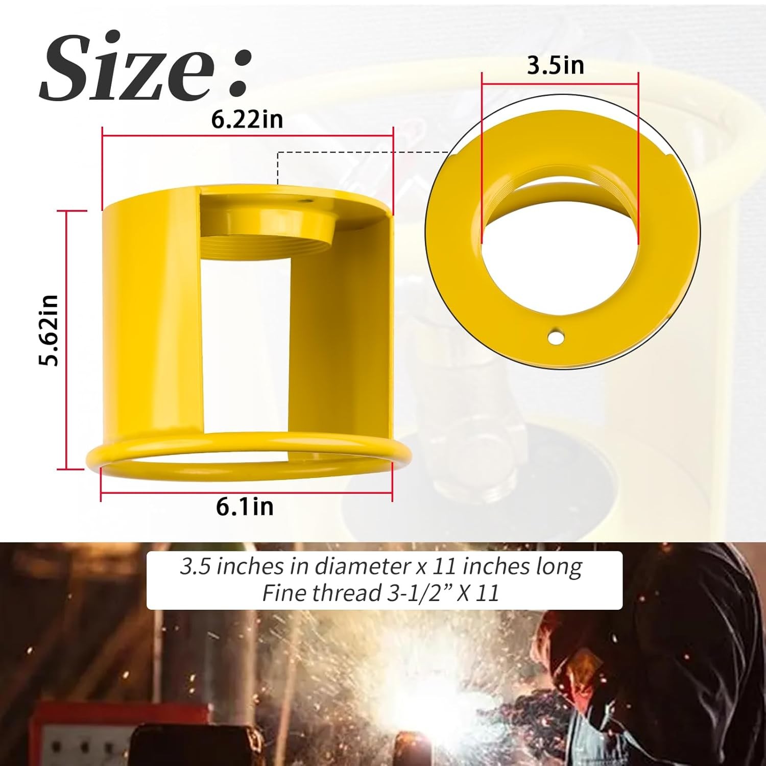 Acetylene Cylinder Regulator Protector Safety 3-1/2x11 Acetylene Tank Safety Cap