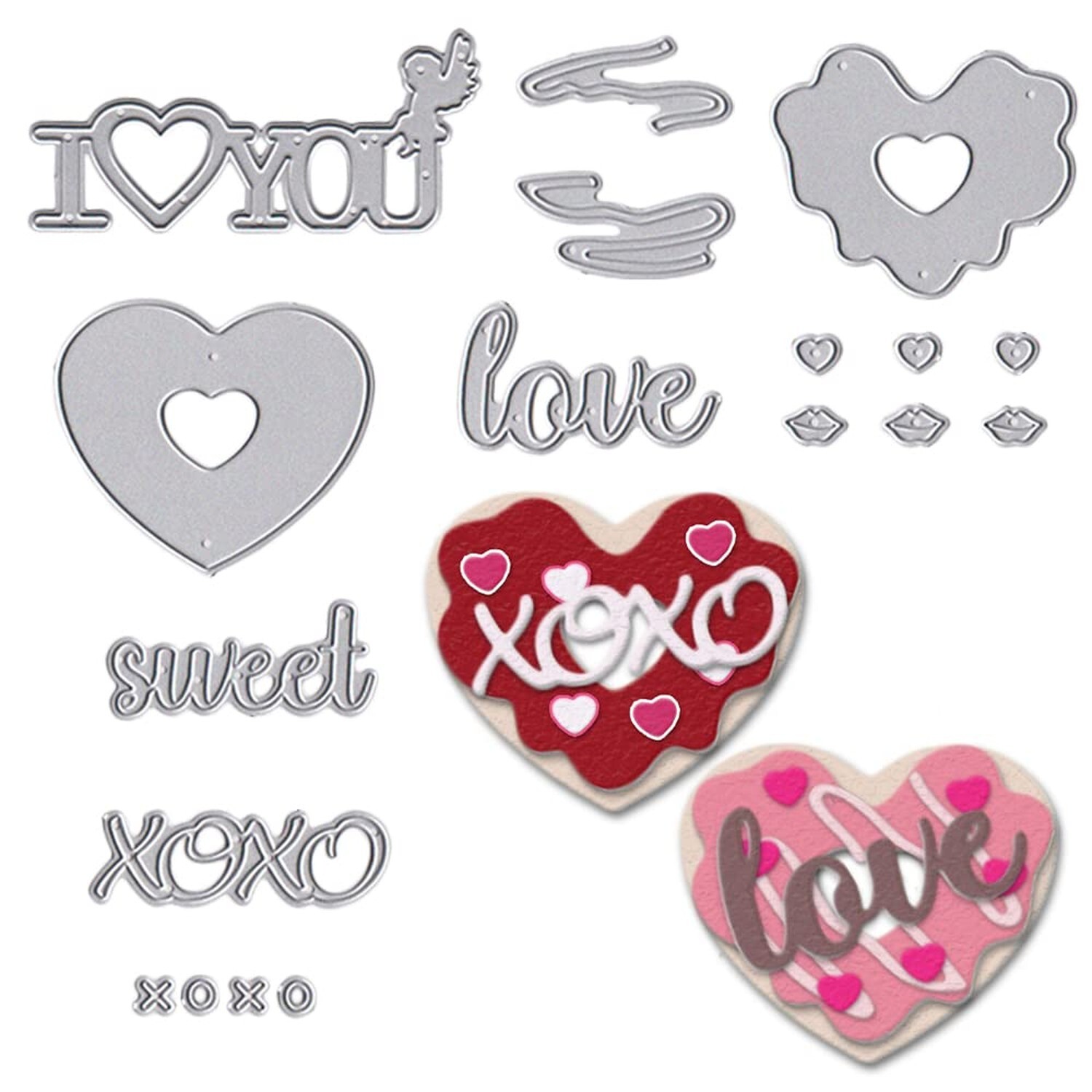Hying Valentines Love Words Cutting Dies for Card Making Photo Album Decorati...