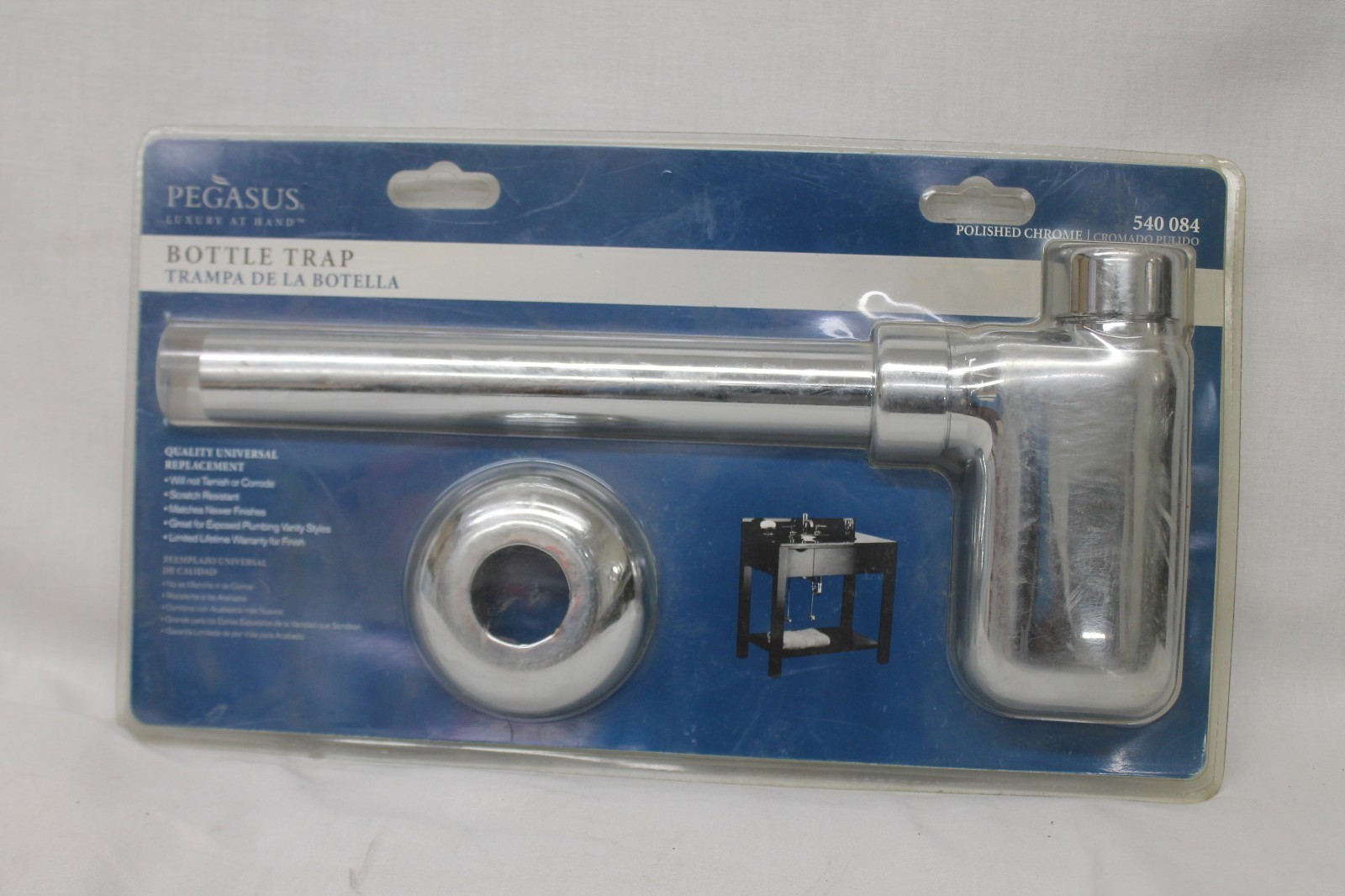 Pegasus Bottle Trap Polished Chrome Bathroom Lavatory Sink Drain 540 084