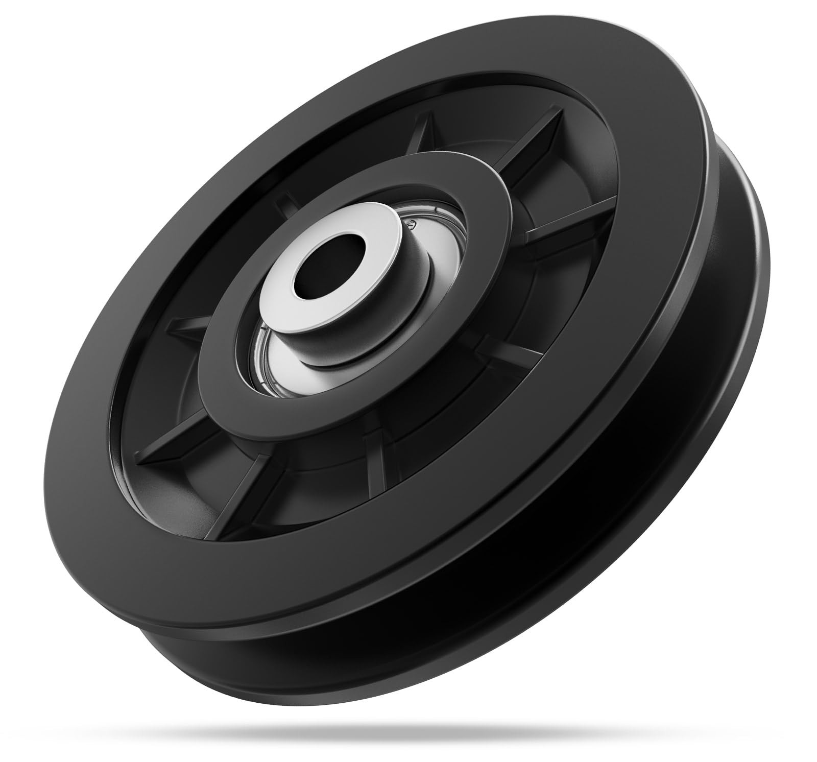 Anobeyi 90mm/3.5" Nylon Bearing Gym Pulley Wheel, Universal Black-1pc