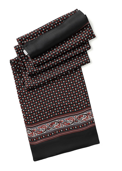 100% Silk men women Scarf neckerchief Wrap long plaid black red wine MY116-46