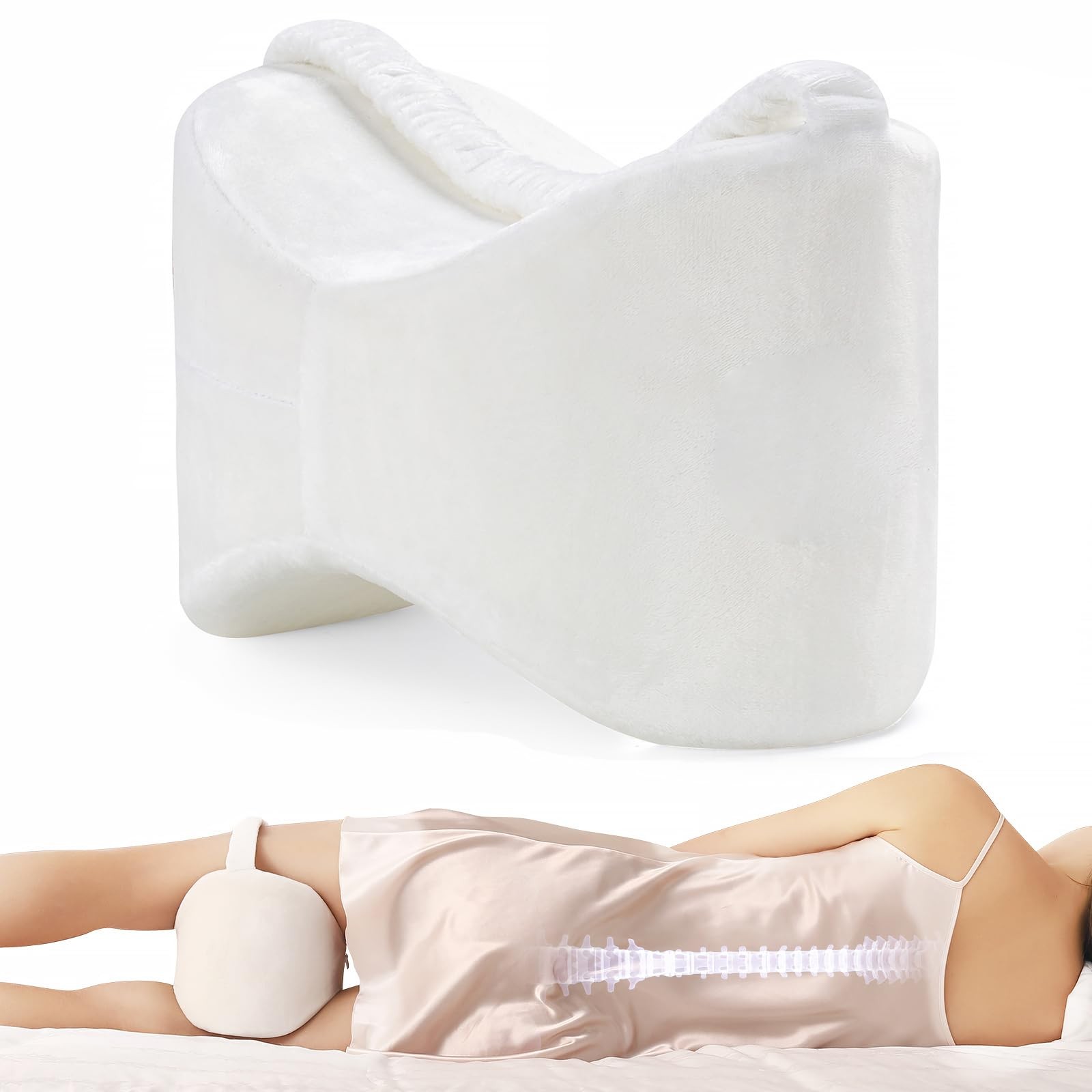 Knee Leg Pillow for Side Sleepers Leg Pillow for Side Sleeping with Strap-100...