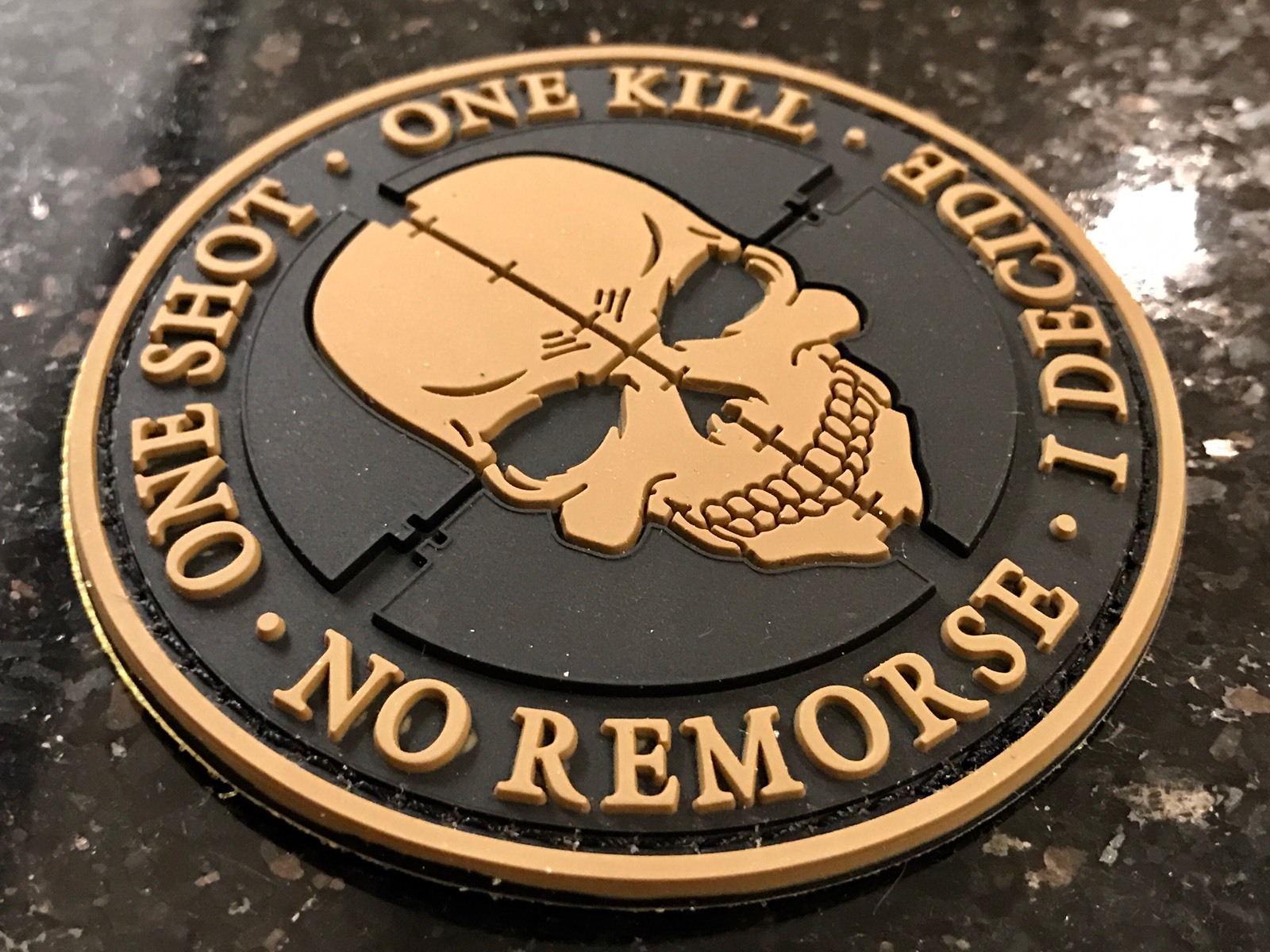 SNIPER ONE SHOT KILL Death Skull DEVGRU PVC SWAT Army 3D Patch