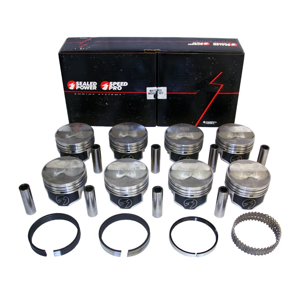 Speed Pro FMP H618CP60 Small Block 350 360 3.5cc Domed Pistons + Moly Rings 060